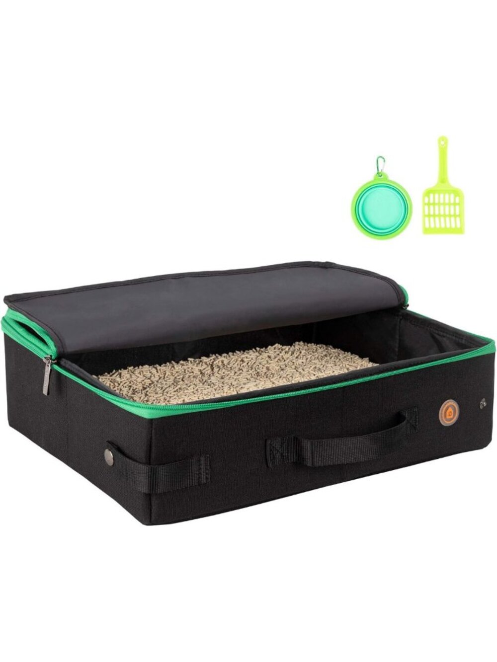 Portable Cat Travel Litter Box with Lid - Easy Carry, Clean & Store for Trips